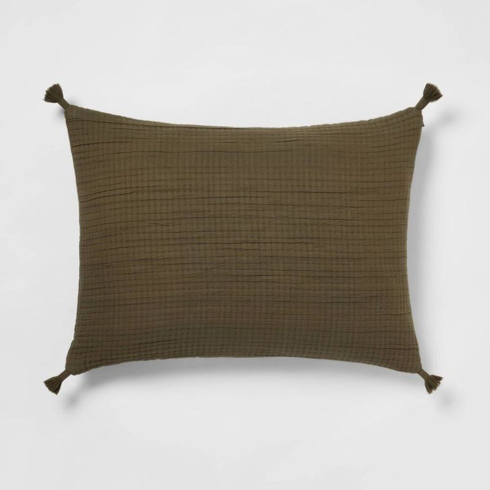 Threshold - Standard Double Cloth Quilt Sham Olive - Threshold Green